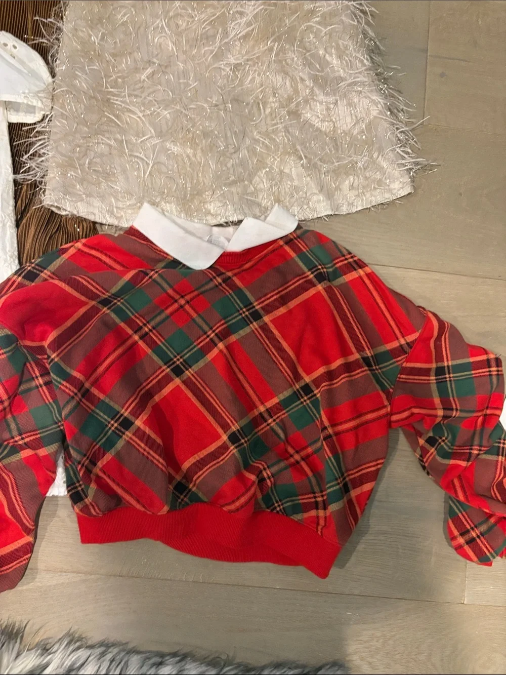 Mixed Dress & Top Bundle - White Eyelet, Blue Gingham, holiday pieces (5 items)